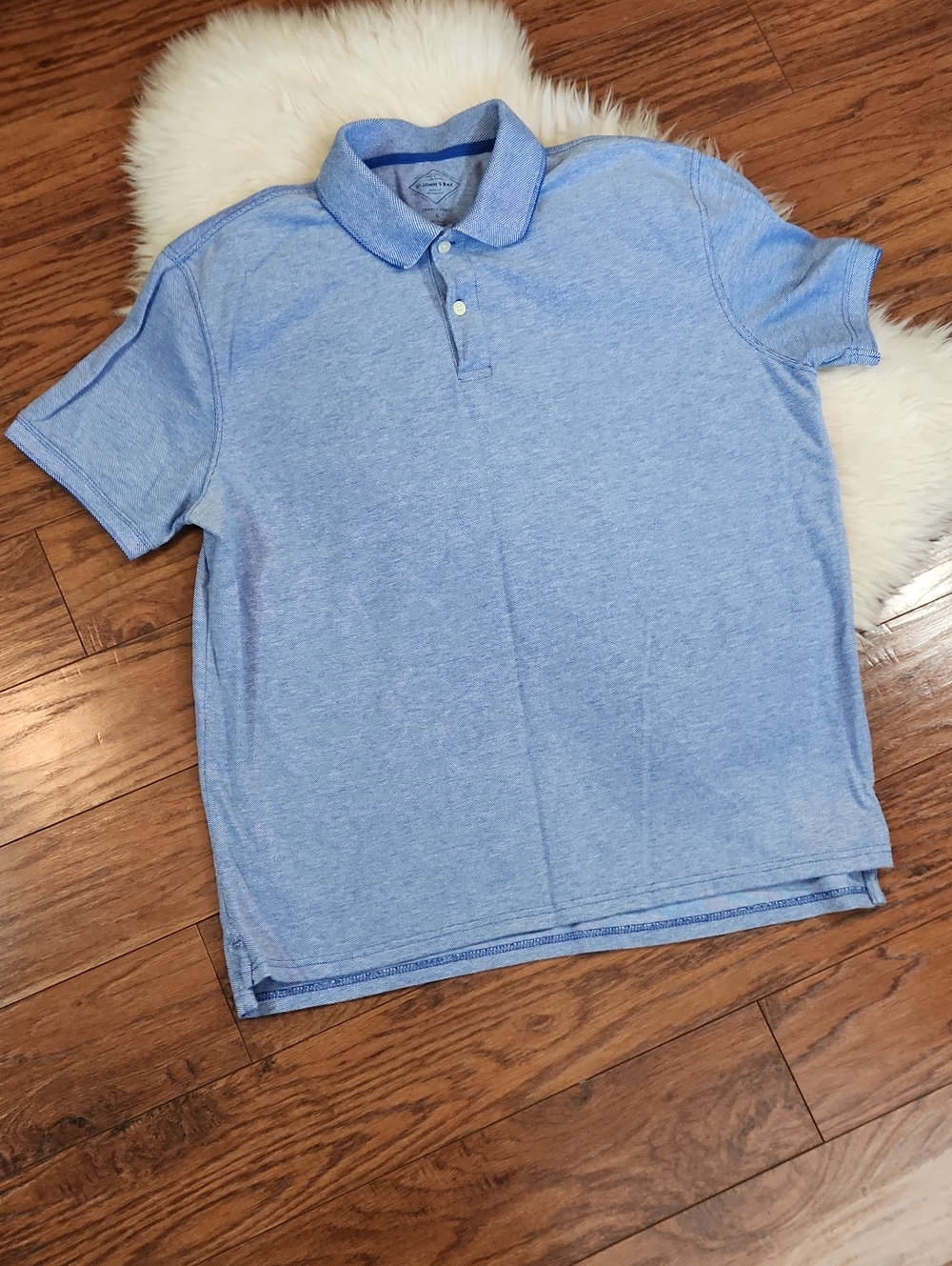 St.Johns Bay Mens Blue Collared Polo Shirt